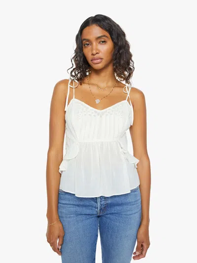 Mother The Fluttering Eyelet Ruffle Camisole In White