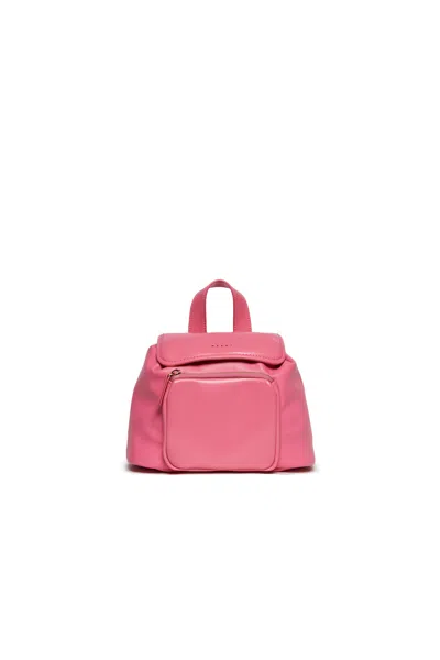 Marni Zaino In Tessuto Spalmato Con Logo In Green