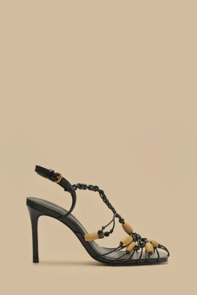 Farm Rio Active Black High Heel Beads Sandal