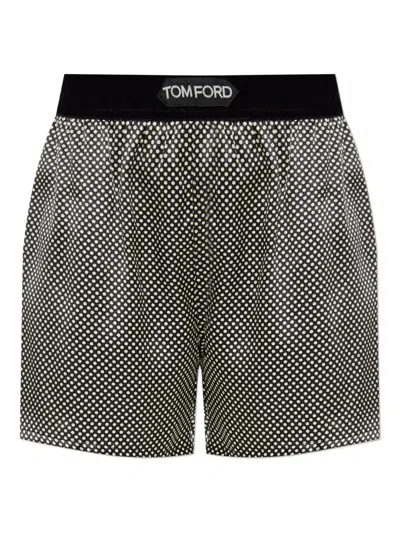 Tom Ford Shorts Stile Pigiama In Seta A Pois