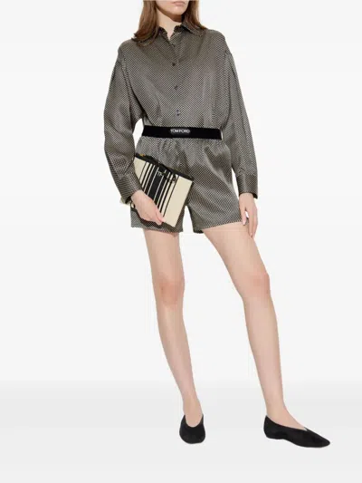 Tom Ford Shorts Stile Pigiama In Seta A Pois