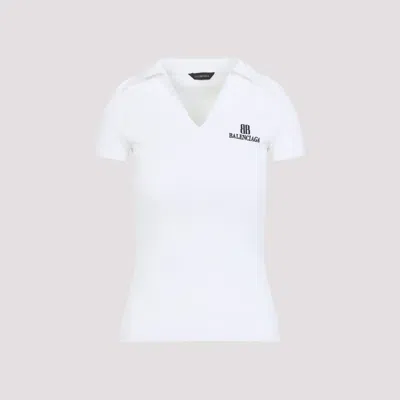 Balenciaga Women T-shirt With V-neckline In White
