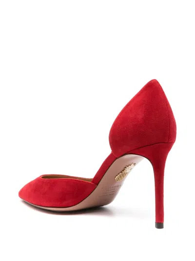 Aquazzura Very Bow Tie 105 Suede Point-toe Pumps