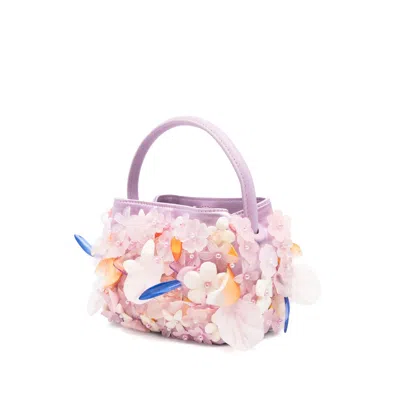 Cult Gaia Purple  White Tote Bags