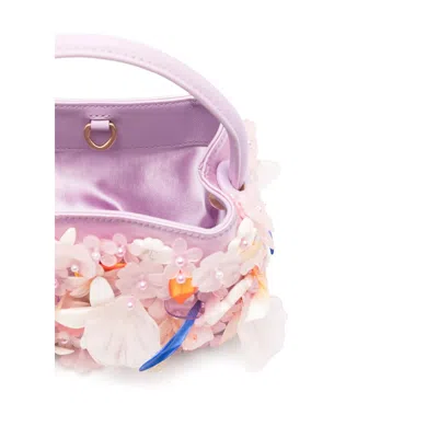 Cult Gaia Purple  White Tote Bags