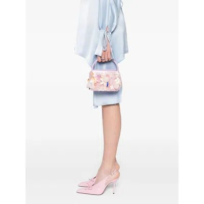 Cult Gaia Purple  White Tote Bags