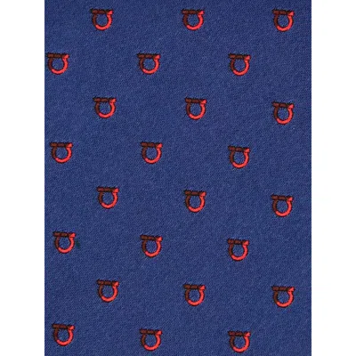 Ferragamo Two-tone Gancini Jacquard Alaska Silk Tie