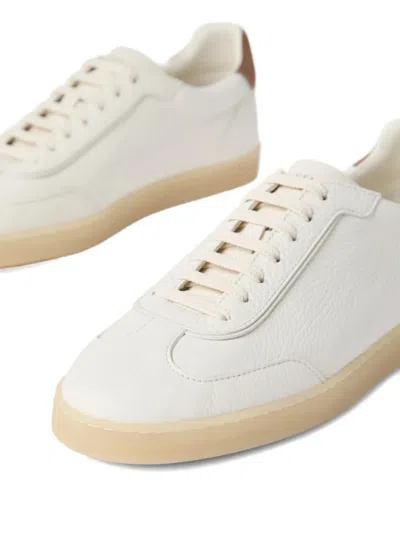 Brunello Cucinelli Branded Heel-counter Cotton Sneakers