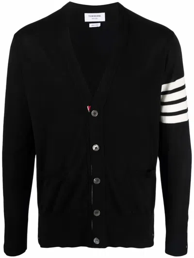 Thom Browne Classic V-neck Cardigan In Fine Merino Wool With 4bar Stripes Clothing