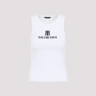 Balenciaga White Nano Bb Tank Top