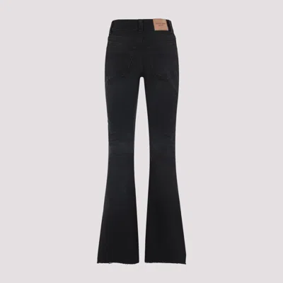 Balenciaga Flared Trousers With High Waist And Raw Hem In Black
