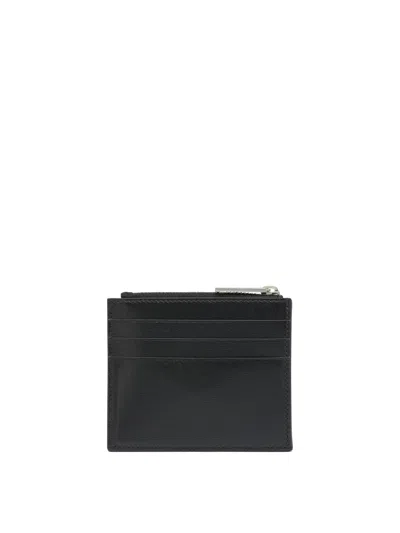 Ferragamo Slim Black Calf Leather Wallet In Black
