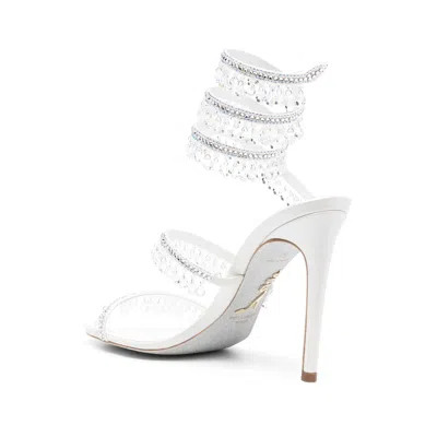 René Caovilla 100mm Chandelier Sandals In White