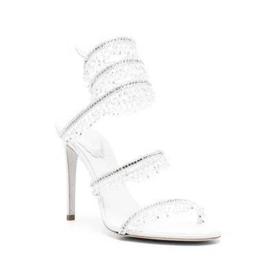 René Caovilla 100mm Chandelier Sandals In White