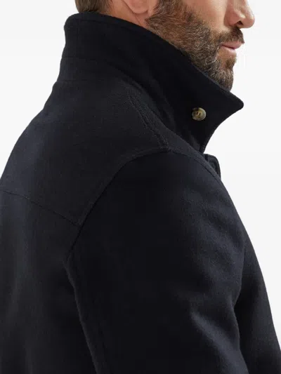 Brunello Cucinelli High Collar Wool Bomber Jacket In Black