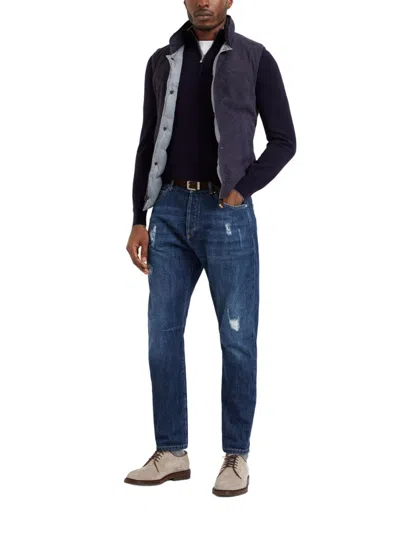 Brunello Cucinelli Ribbed Collar High Neck Sweater