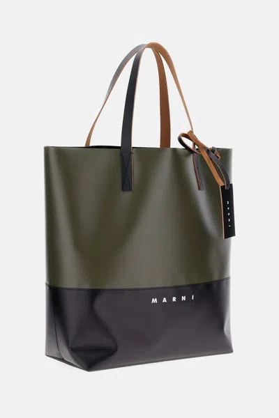 Marni Tribeca Colorblock Shoulder Bag In Black