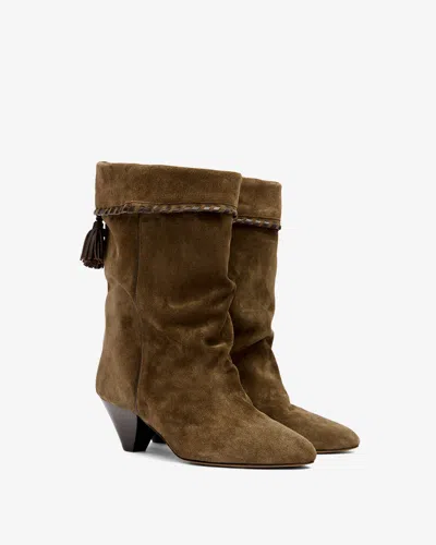 Isabel Marant Elita Suede Knee-high Boots In Brown