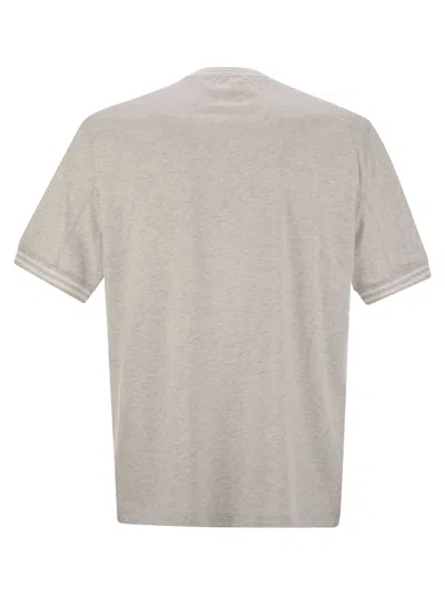 Brunello Cucinelli Cotton T-shirt With Printed Logo In Neutral