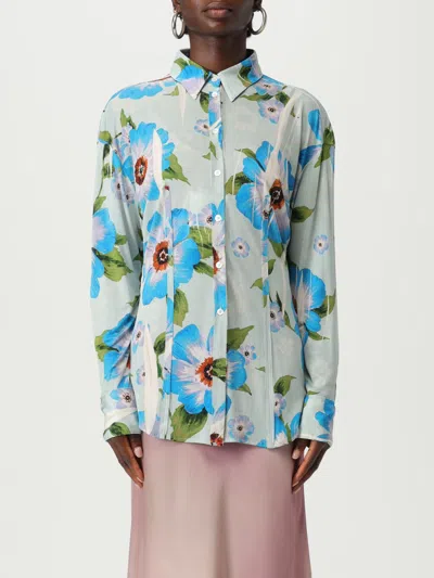 Acne Studios Button-up Printed Shirt In Gray