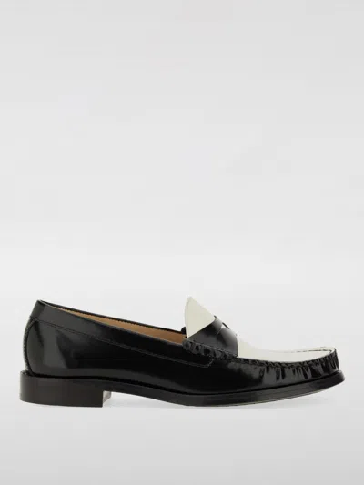 Stuart Weitzman Lottie Two-tone Leather Loafers In Black