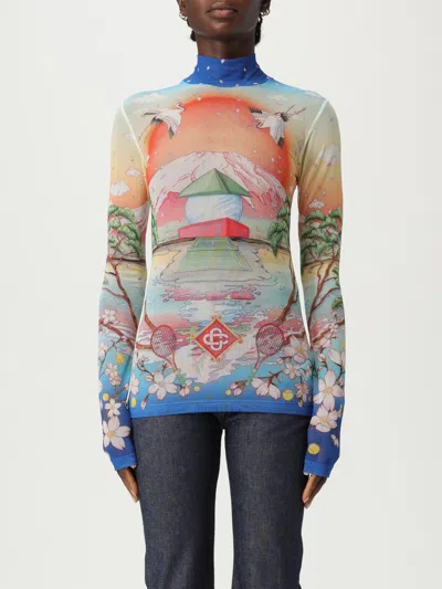 Casablanca "tennis Club" Mesh Top In Multi