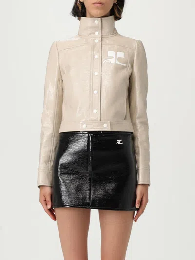Courrèges Courreges Re Edition Jacket In Coated Cotton In Neutral