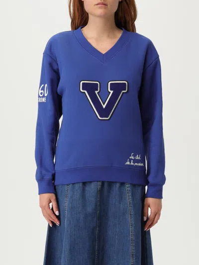 Valentino Blue Cotton "v" College Sweatshirt