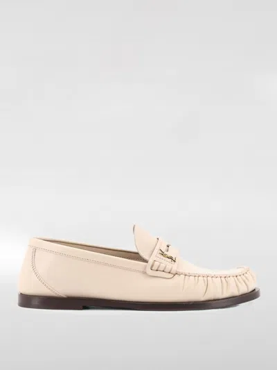 Saint Laurent Le Loafer Gathered Glossed-leather Loafers In Nude