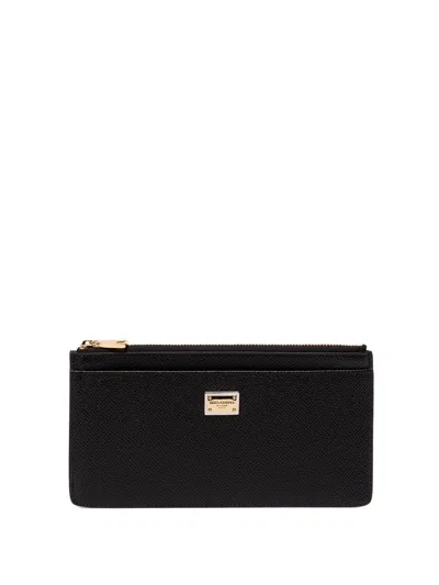 Dolce & Gabbana Women Large Black Dauphine Leather Card Case