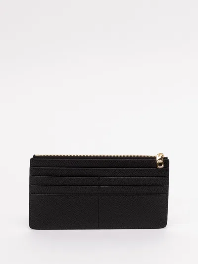 Dolce & Gabbana Women Large Black Dauphine Leather Card Case