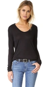 L Agence Long Sleeve Tee In Black