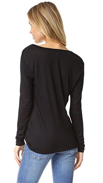 Shop L Agence Long Sleeve Tee In Black