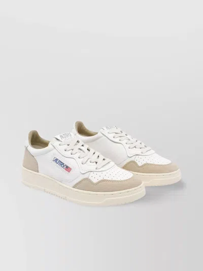 Autry Low-top Sneakers With Hybrid Leather Design And Metallic Accent