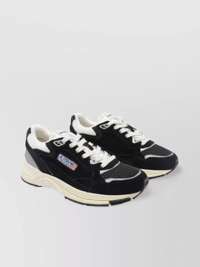Autry Leather And Fabric Sneakers In Black