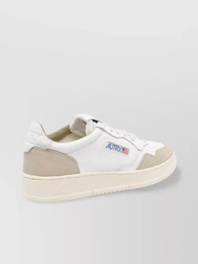 Autry Low-top Sneakers With Hybrid Leather Design And Metallic Accent