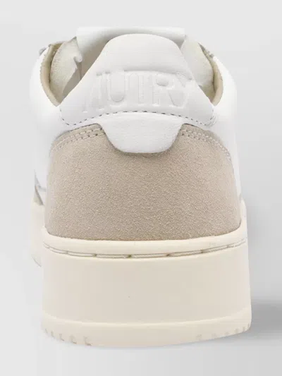 Autry Low-top Sneakers With Hybrid Leather Design And Metallic Accent