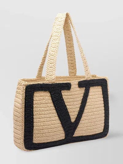Valentino Borsa Shopping Viva Superstar Grande In Rafia Donna