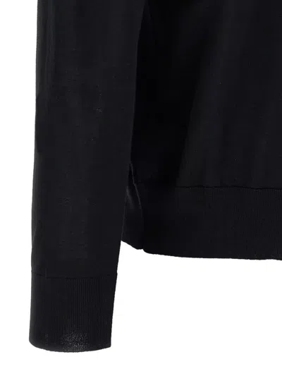 Kiton Long-sleeved Knitted Polo Shirt In Gray