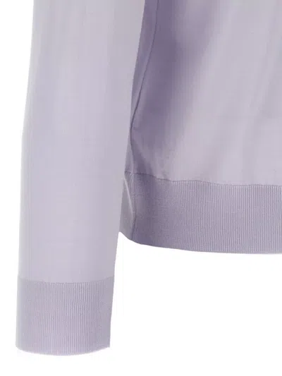 Kiton Ribbed Cuffs And Hem Polo Shirt In Purple