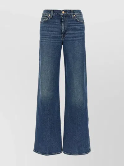 7 For All Mankind Wide-leg Jeans With Five-pocket Design In Blue