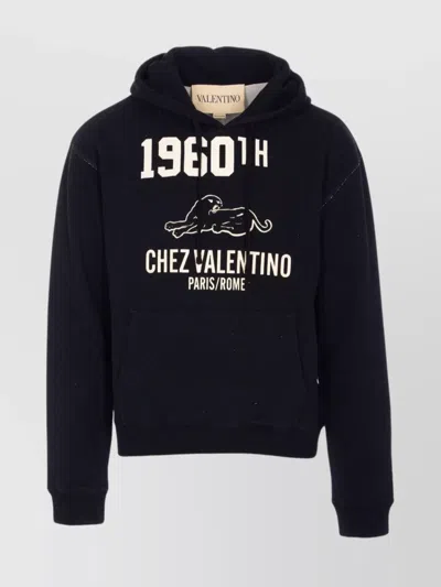 Valentino Garavani Hoodie With Logo Print In Black