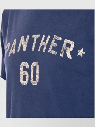 Valentino Panther Graphic Print Crew Neck T-shirt In Blue