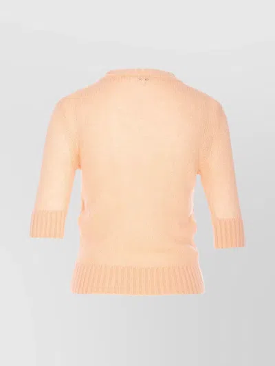 Chloé Logo Embroidery Sweater Sweaters And Cardigans Pink In Neutral