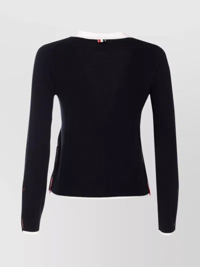 Thom Browne Side Buttoned Knit Cardigan In Black