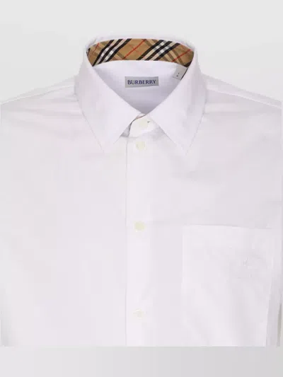 Burberry Long-sleeved Button-up Cotton Shirt In White