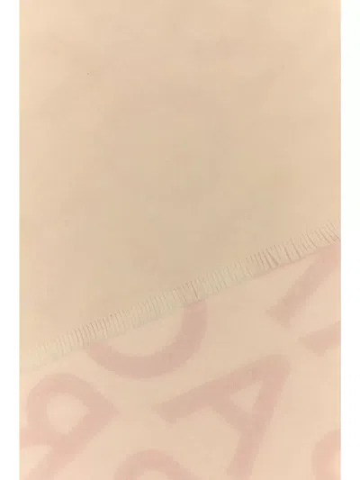 Ferragamo Embroidered Reversible Wool Blend Scarf In Neutral