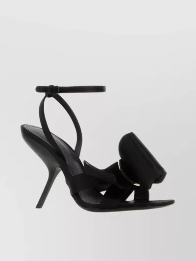 Ferragamo Heel Sandals With Bow Detail And Open Toe