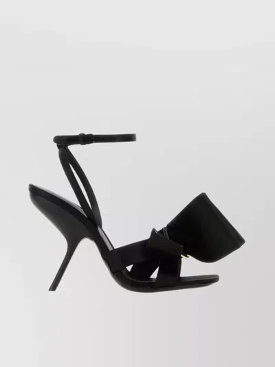 Ferragamo Heel Sandals With Bow Detail And Open Toe