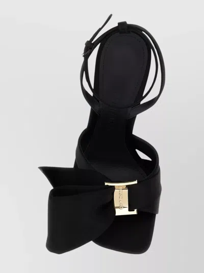 Ferragamo Heel Sandals With Bow Detail And Open Toe